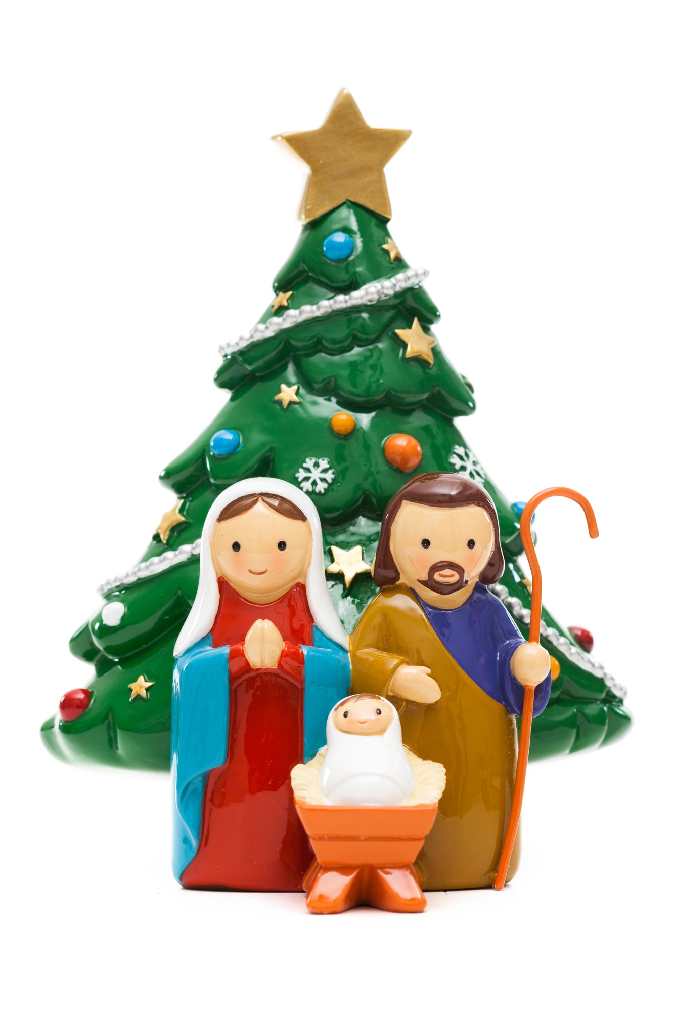 Christmas Tree Holy Family statue