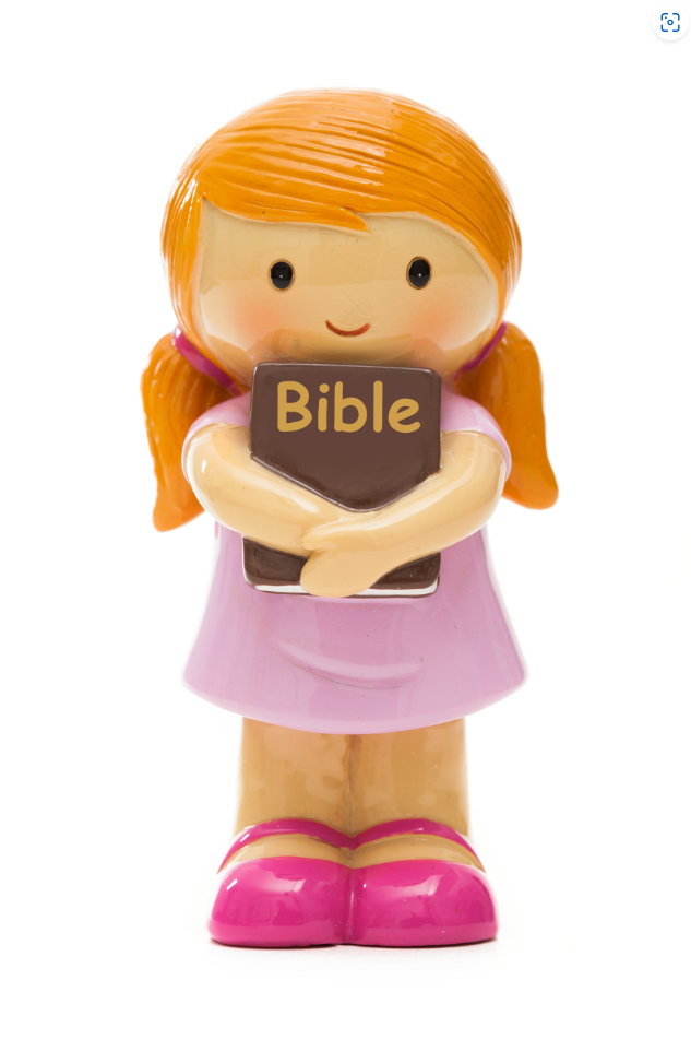 Girl Holding Bible Pink statue