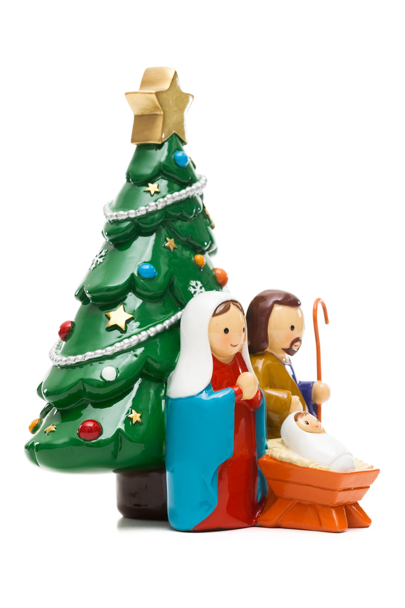Christmas Tree Holy Family statue