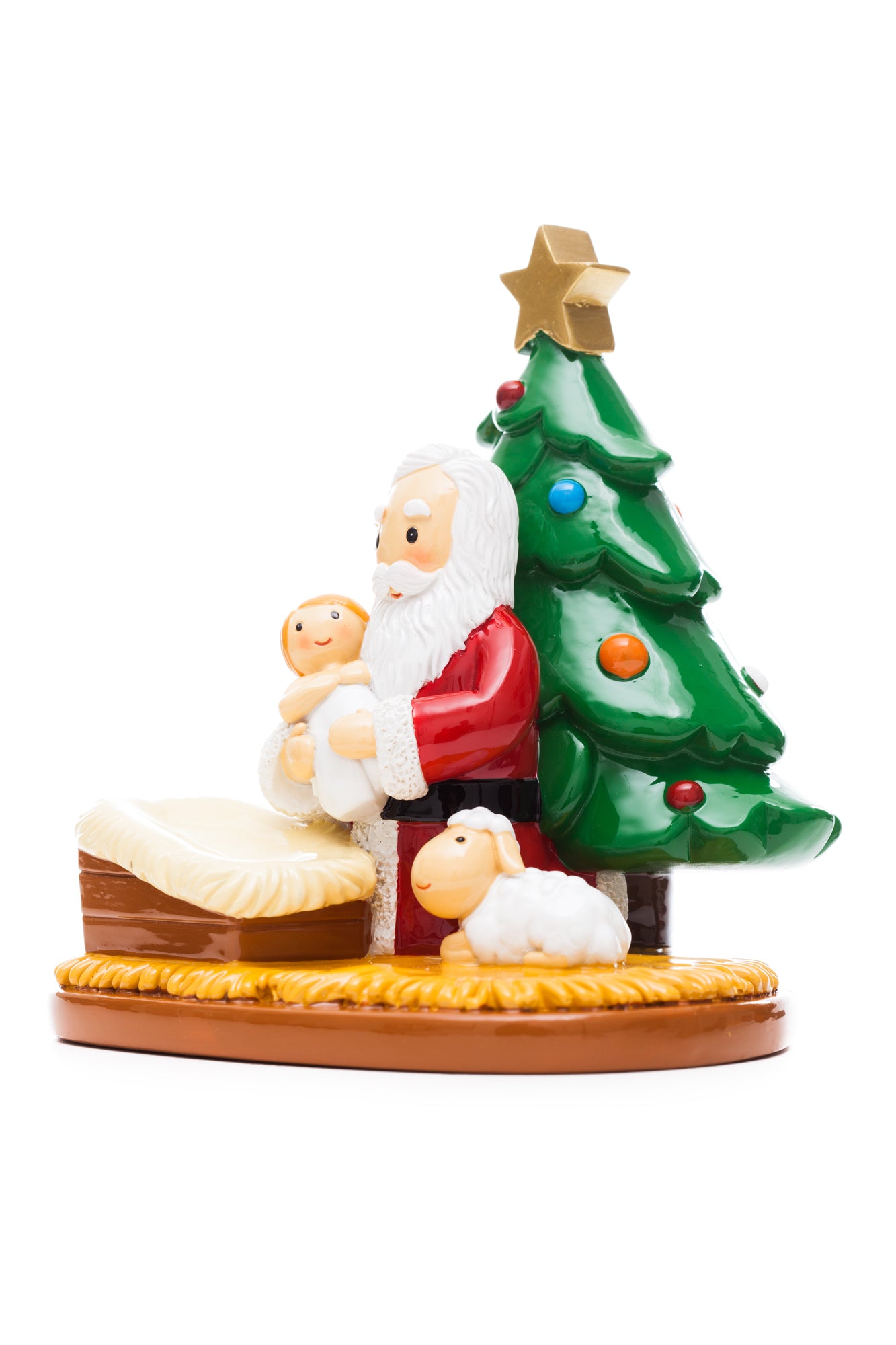 Santa Praying at Christmas Tree statue