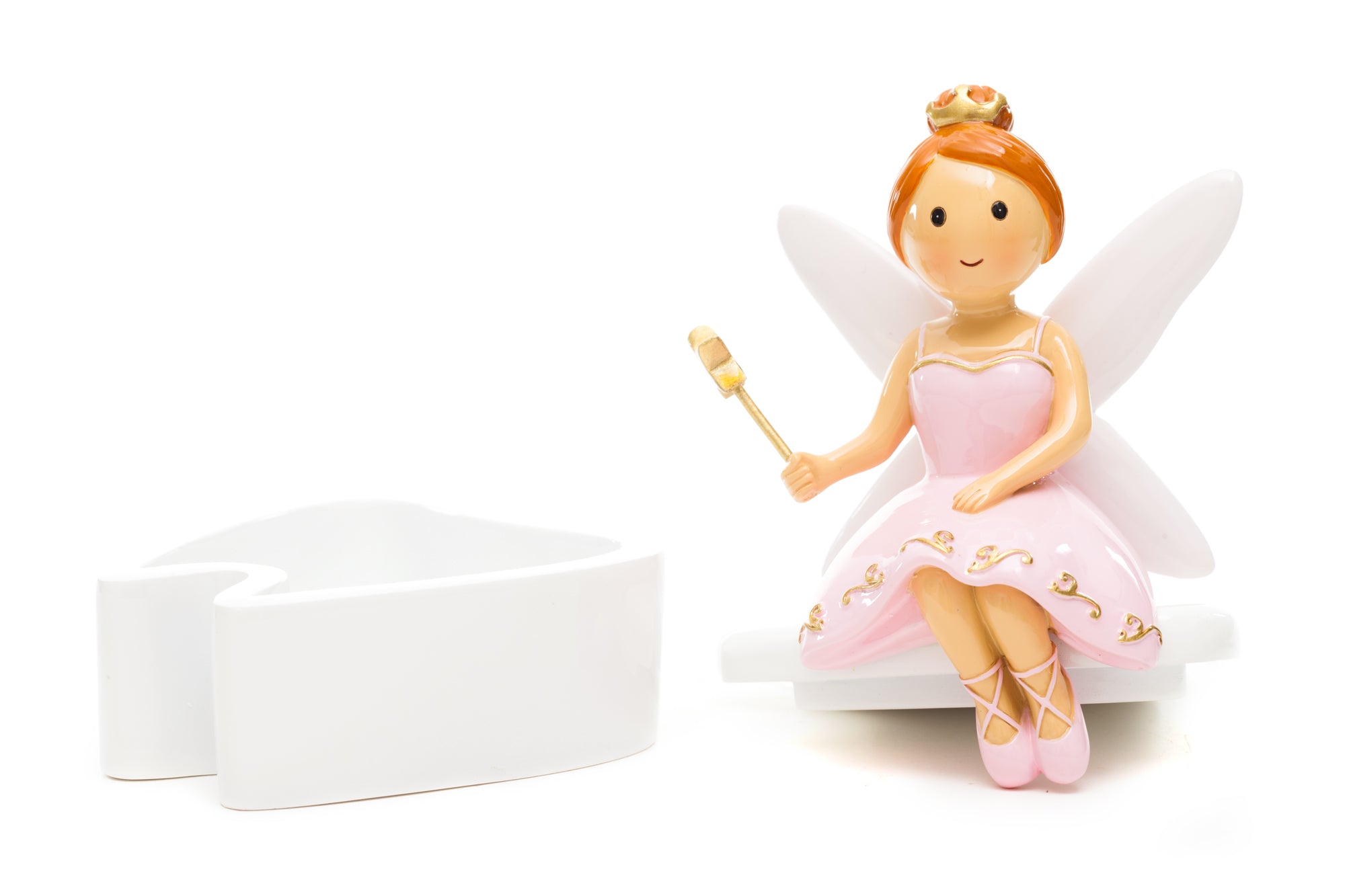 Tooth Fairy Sitting on Box Pink statue