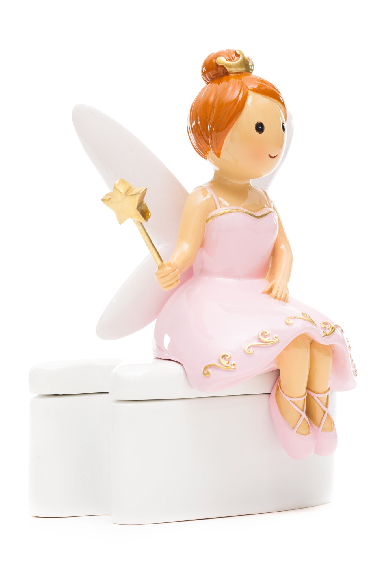 Tooth Fairy Sitting on Box Pink statue