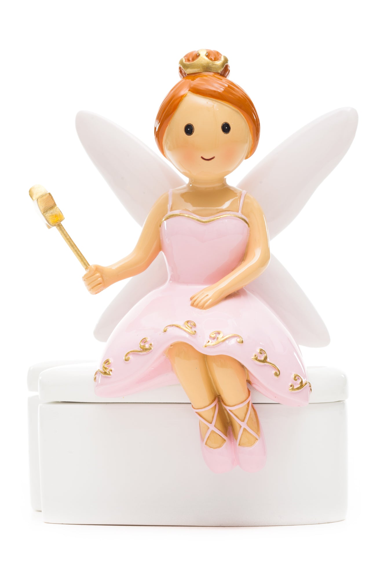Tooth Fairy Sitting on Box Pink statue