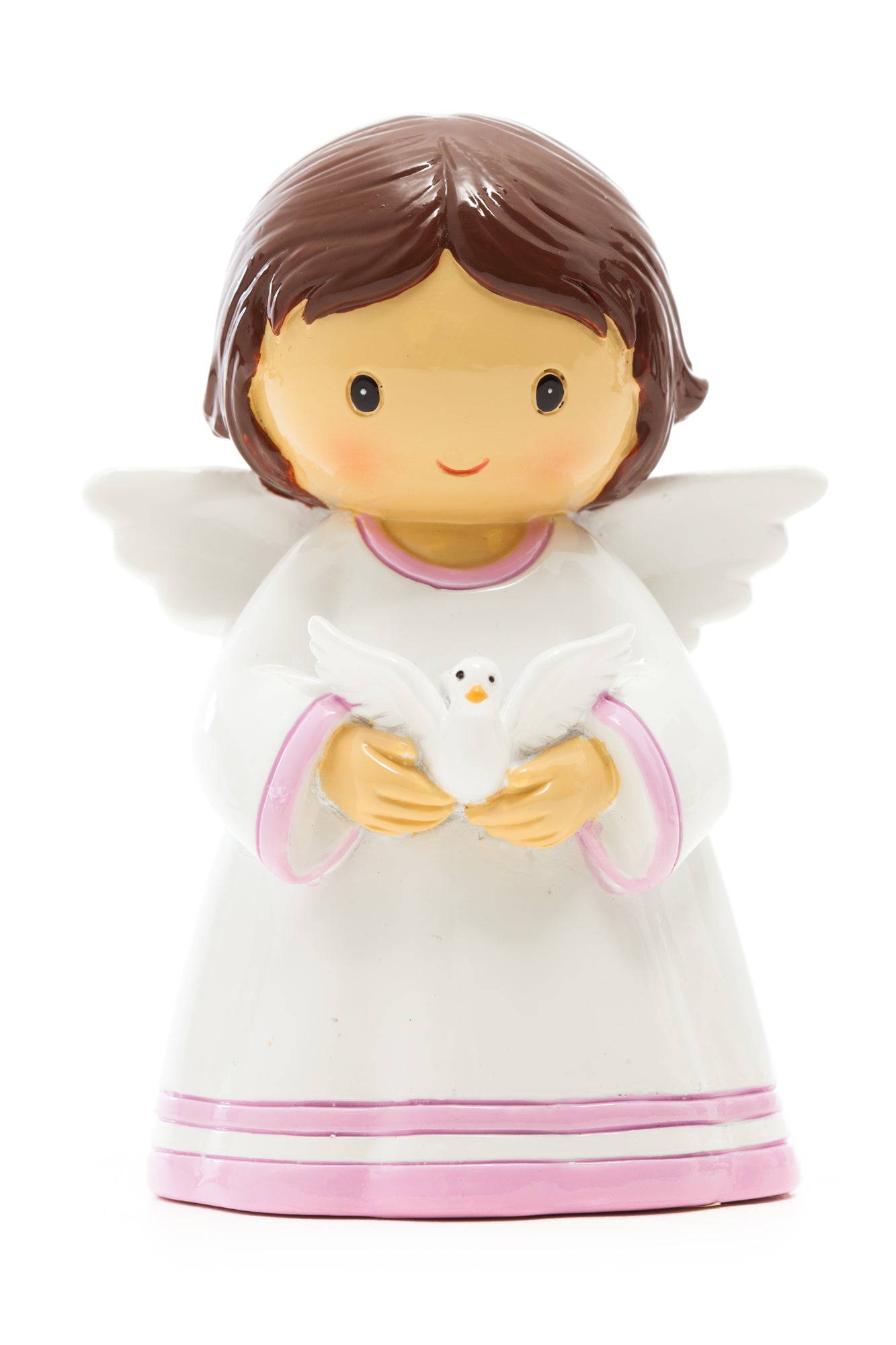 Baby Angel Girl Brunette Dove statue