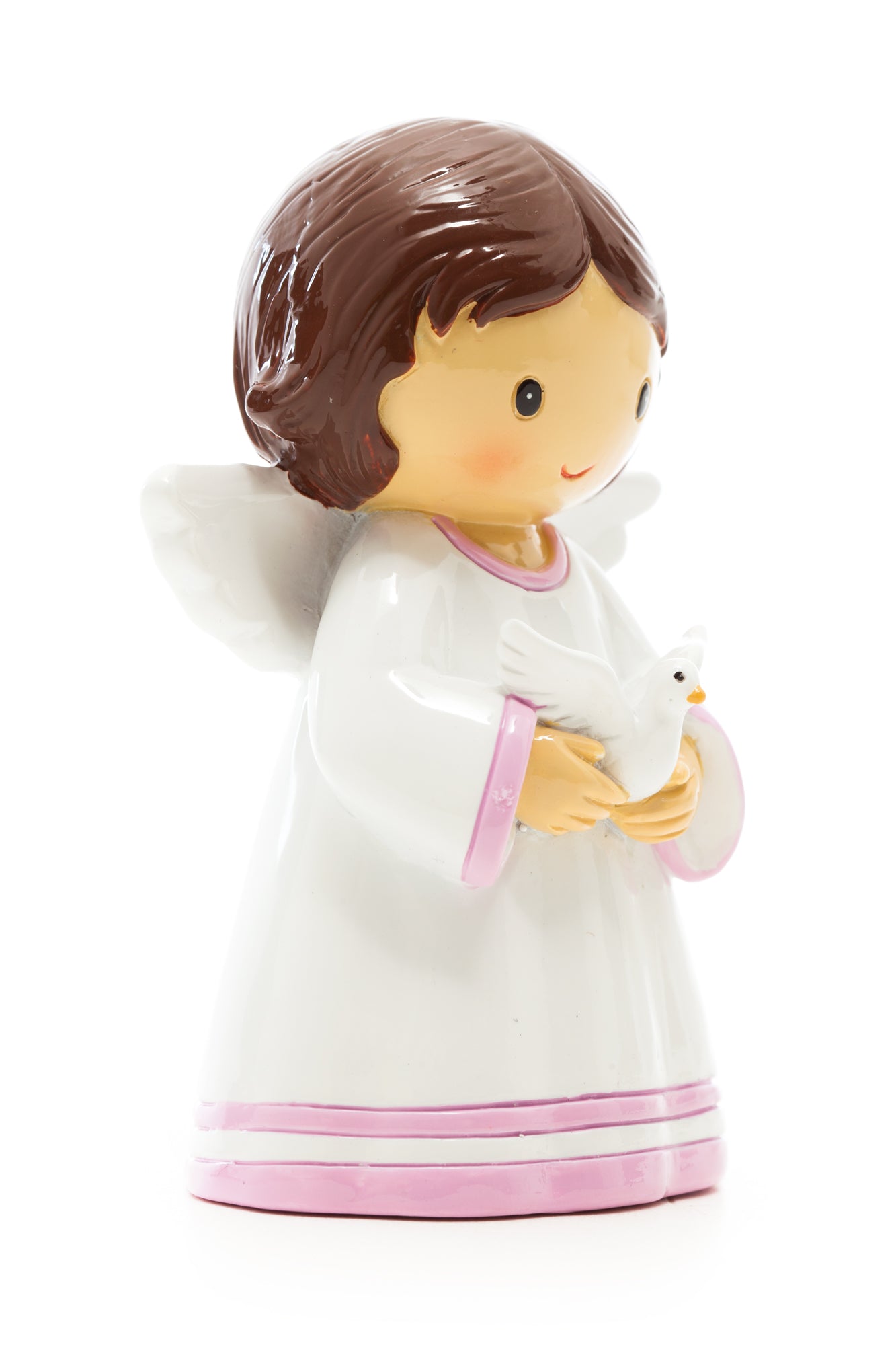 Baby Angel Girl Brunette Dove statue
