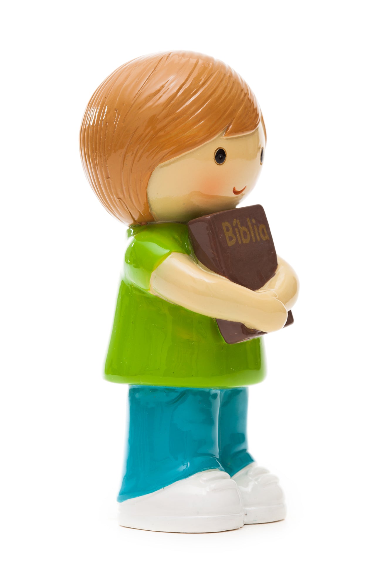 Boy Holding Bible Green statue