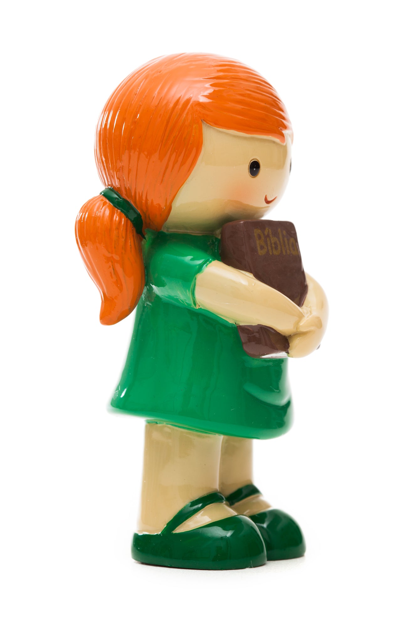 Girl Holding Bible Green statue